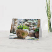 Witte Lente Bloemen Paas Kaart (Voorkant)