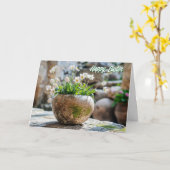 Witte Lente Bloemen Paas Kaart (Gele Bloem)