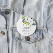 Witte Lente Bloemenboeket Bruidsmeisjesfeest Ronde Button 7,6 Cm (In situ)