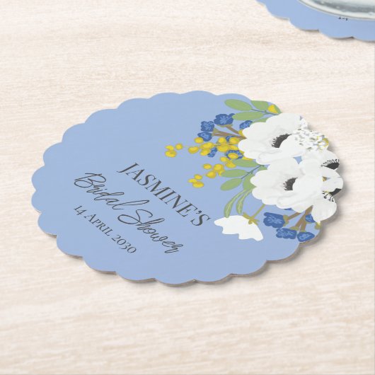 Witte lente bloemenboeket Vrijgezellenfeest Kartonnen Onderzetters (Gekanteld)