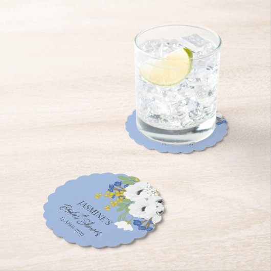 Witte lente bloemenboeket Vrijgezellenfeest Kartonnen Onderzetters (Insitu)