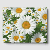 Witte lente bloemenwitte madeliefjes groen gastenboek (Achterkant)