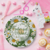 Witte lente bloemenwitte madeliefjes groen papieren bordje (Feest)