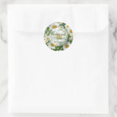 Witte lente bloemenwitte madeliefjes groen ronde sticker (Tas)