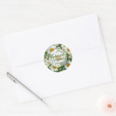 Witte lente bloemenwitte madeliefjes groen ronde sticker (Envelop)