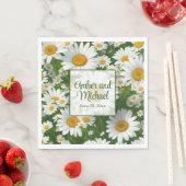 Witte lente bloemenwitte madeliefjes groen servet (Insitu)