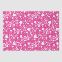 Witte Lente Bloesem Bloemen Patroon op Roze