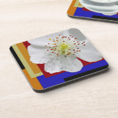 Witte Lente Blossom Fine Art Kleurrijke Geometrisc Bier Onderzetter (Linkerzijde)