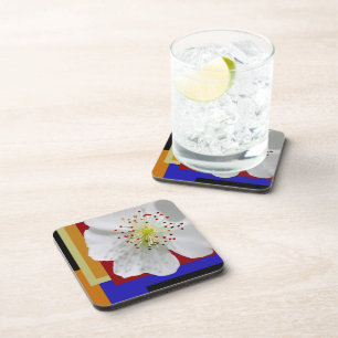 Witte Lente Blossom Fine Art Kleurrijke Geometrisc Bier Onderzetter