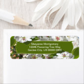 Witte lente boom bloesems retour adres label (Insitu)