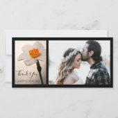 Witte Lente Daffodil Bloem Bruiloft Dank u Bedankkaart (Voorkant)