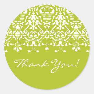 Witte & Lente Groene Damask Dank u Sticker