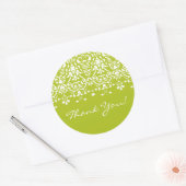 Witte & Lente Groene Damask Dank u Sticker (Envelop)