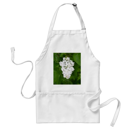 Witte lente lila bloesems standaard schort (Voorkant)