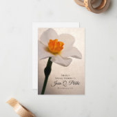 Witte lente narcis Deel een begrafenis Notitiekaartje (Voorkant / Achterkant in situ)