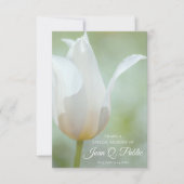 Witte Lente Tulpenbloem Deel een Geheugenbegrafeni Notitiekaartje (Voorkant)
