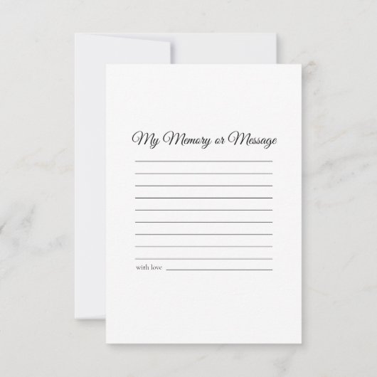 Witte Lente Tulpenbloem Deel een Geheugenbegrafeni Notitiekaartje (Achterkant)