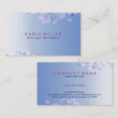 Witte lentebloesem hemelsblauwe achtergrond visitekaartje (Voorkant / Achterkant)