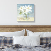 Witte lenzen en schelpen canvas afdruk (Insitu (Slaapkamer))