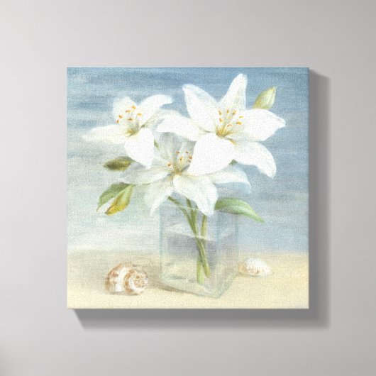 Witte lenzen en schelpen canvas afdruk (Voorkant)