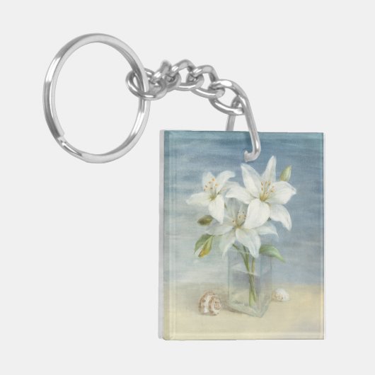 Witte lenzen en schelpen sleutelhanger (Voorkant Links)