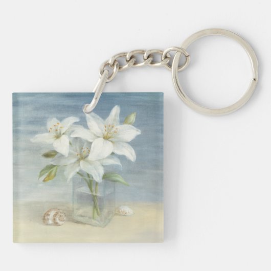 Witte lenzen en schelpen sleutelhanger (Achterkant)