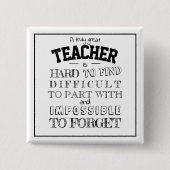 Witte leraar Bedankt voor de waardering Gift Vierkante Button 5,1 Cm (Voorkant)