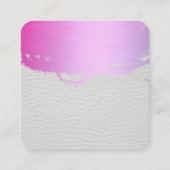 Witte Leren Glamour Kus Salon Stylist Vierkante Visitekaartje (Achterkant)