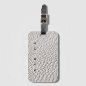 Witte leren textuur bagagelabel (Voorkant (verticaal))