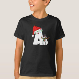 Witte letter A voor Kerstmis T-shirt