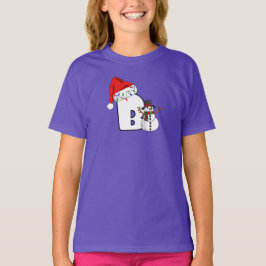 Witte letter B kerstcadeau T-shirt