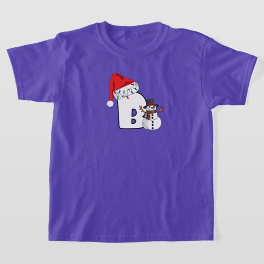 Witte letter B kerstcadeau T-shirt (Laagn)