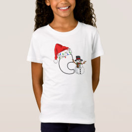 Witte letter c kerstcadeau t-shirt
