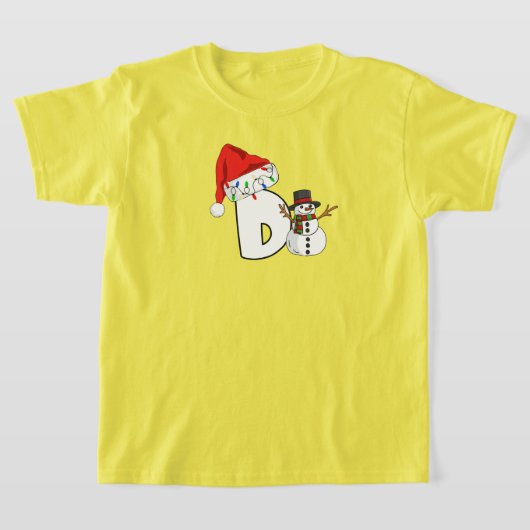 Witte letter d kerstcadeau t-shirt (Laagn)