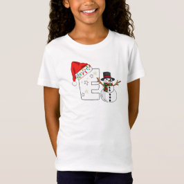 Witte letter E kerstcadeau T-shirt