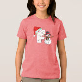 Witte letter f kerstcadeau Tri-Blend shirt (Voorkant)
