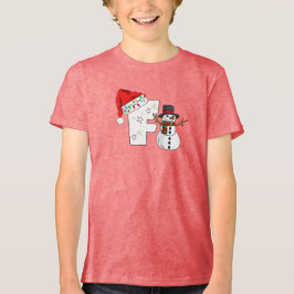 Witte letter f kerstcadeau Tri-Blend shirt