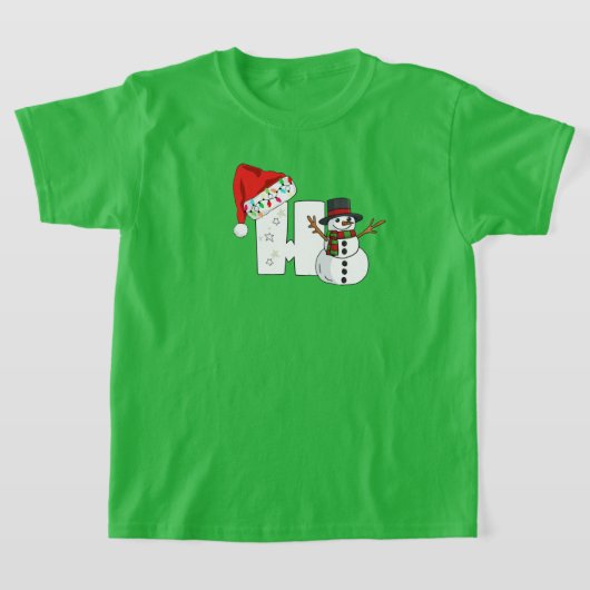 Witte letter h kerstcadeau  t-shirt (Laagn)