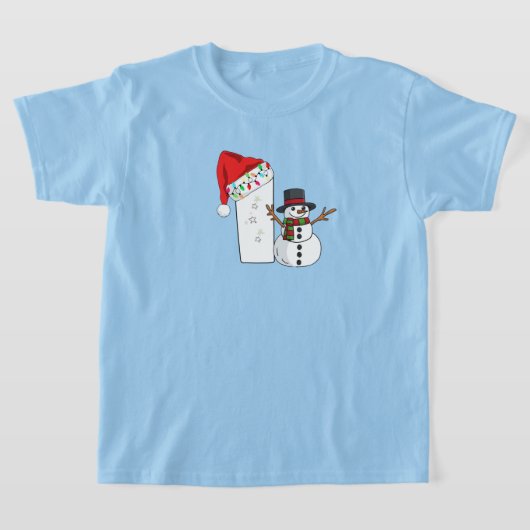 Witte letter I kerstcadeau T-shirt (Laagn)