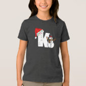 Witte letter k kerstcadeau Tri-Blend shirt (Voorkant)