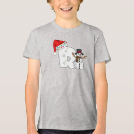 Witte letter r kerstcadeau Tri-Blend shirt