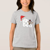 Witte letter r kerstcadeau Tri-Blend shirt (Voorkant)