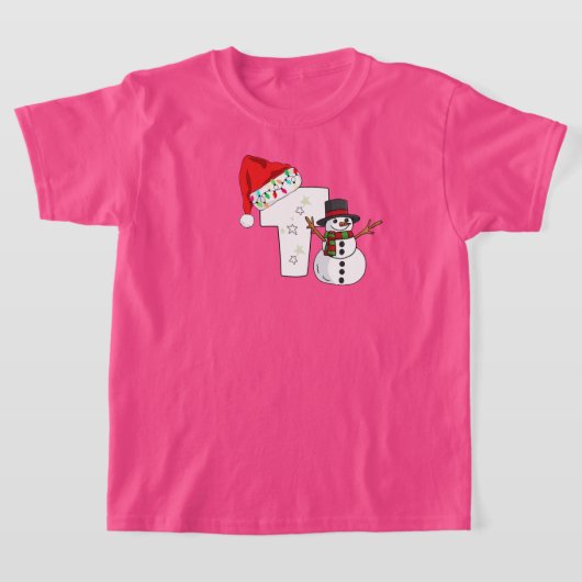 Witte letter t kerstcadeau t-shirt (Laagn)