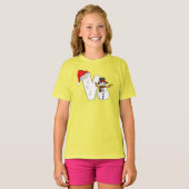 Witte letter v kerstcadeau t-shirt (Voorkant volledig)
