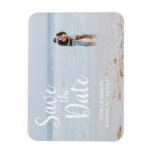 Witte Letterbekleding | Sparen de Datum Magnet