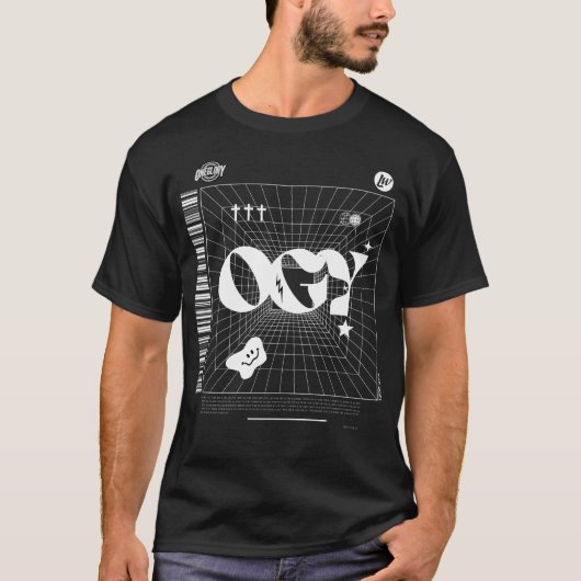 Witte letters OGY-raster T-shirt (Voorkant)