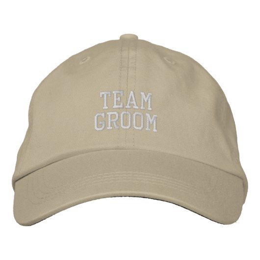 Witte Letters Team Bruidegom Afscheidsceremonie Geborduurde Pet (Voorkant)