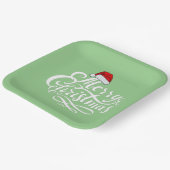  witte lettertekst min groene kerstmis papieren bordje (Gebogen)