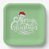  witte lettertekst min groene kerstmis papieren bordje (Voorkant)