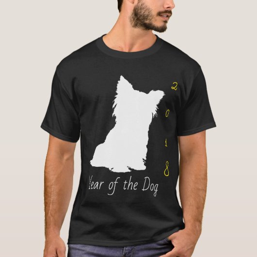 Witte Leuke Hond Chinees Nieuwjaar 2018 T-shirt (Voorkant)